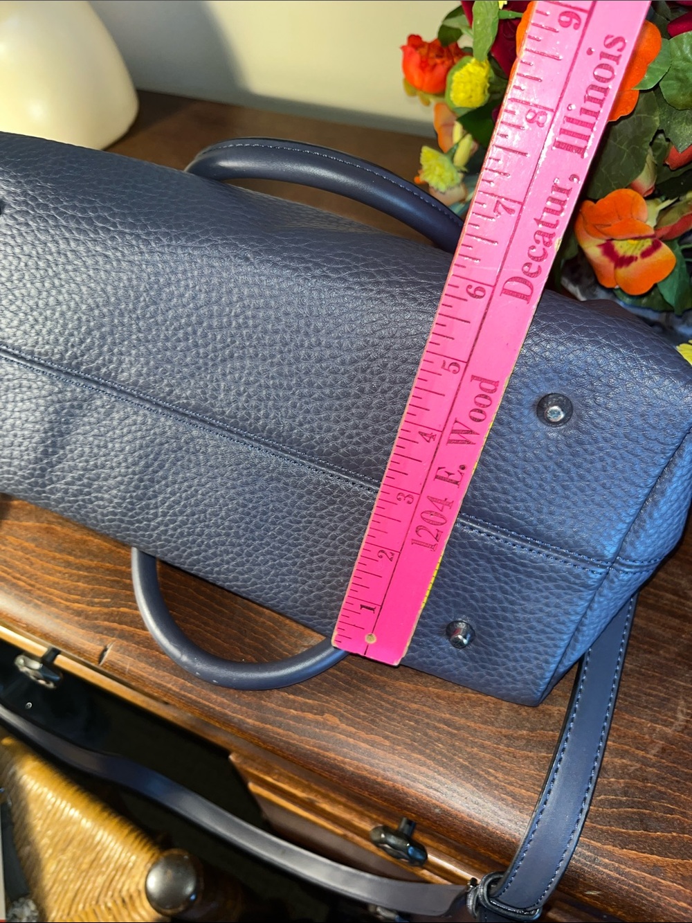 Pebbled Leather Crossbody Satchel in Gray Pebbled - Picture 12 of 14